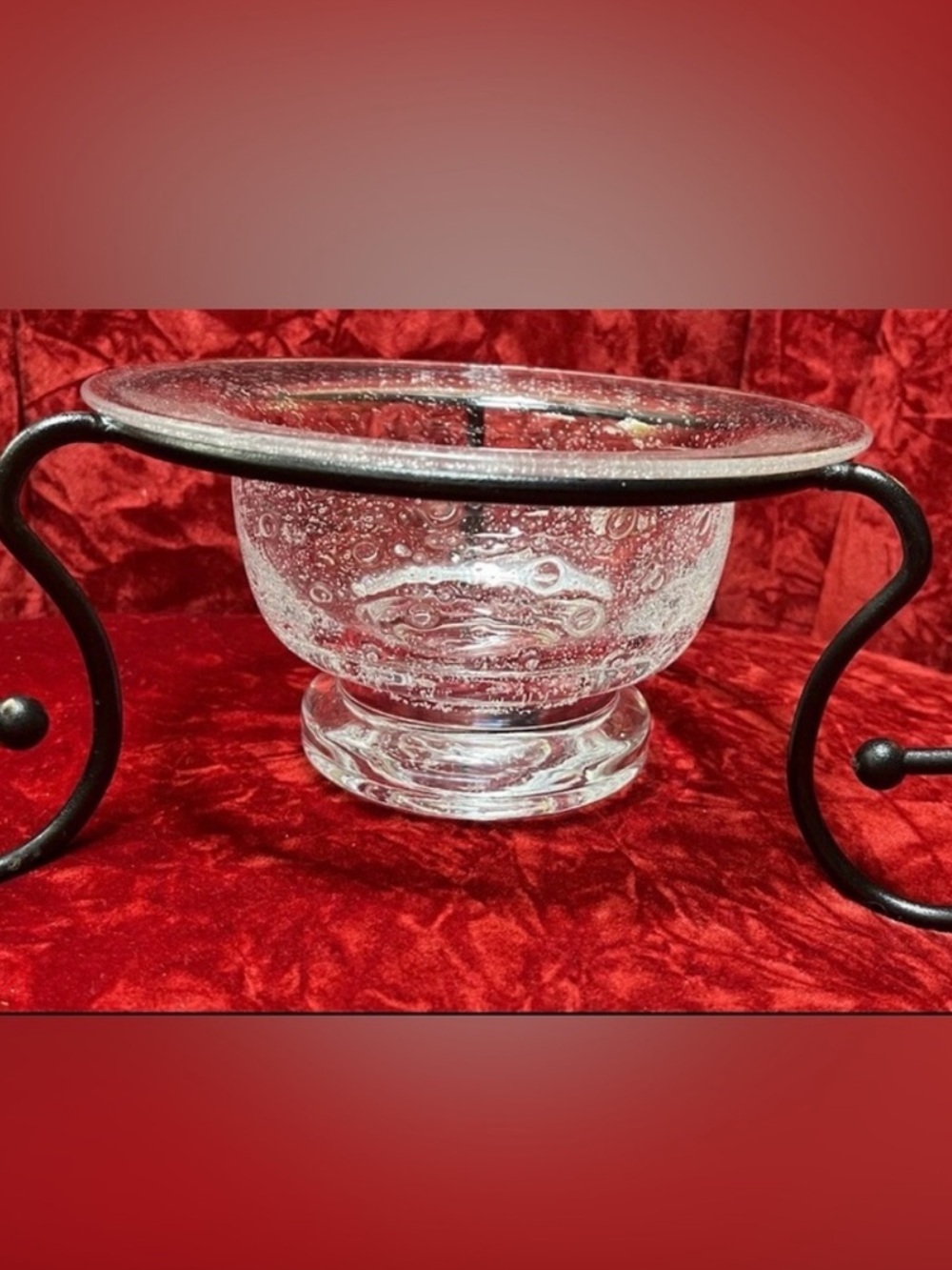 Southern Living Vintage Hand Blown Glass Pedestal Bowl Clear Candle Display - Picture 6 of 15